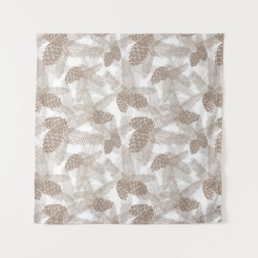 Winterkerstboom abstracte beige pijnbomen pr wandkleed (Voorkant)