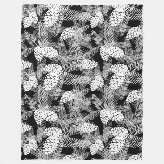 Winterkerstboom abstracte witte dennenboom pr fleece deken (Voorkant)