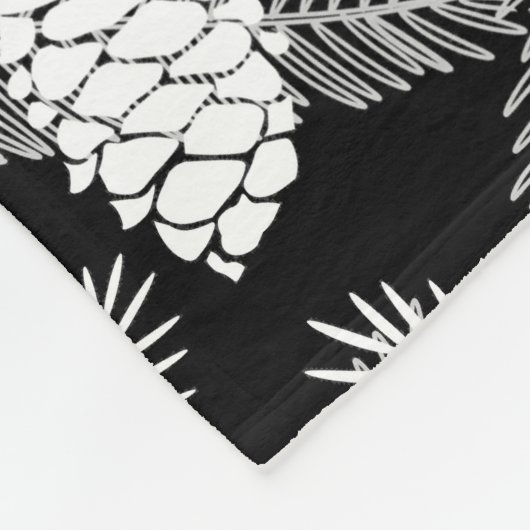 Winterkerstboom abstracte witte dennenboom pr fleece deken (Hoek)