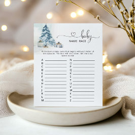 Winterkerstboom Baby Naam race