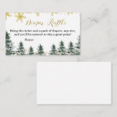 Winterkerstboom Baby shower Diaper Raffle Informatiekaartje (Voorkant / Achterkant)