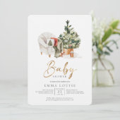 Winterkerstboom Baby shower Uitnodiging (Staand voorkant)