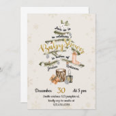 Winterkerstboom Baby shower Uitnodiging (Voorkant / Achterkant)