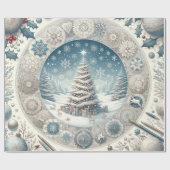 Winterkerstboom Cadeaupapier (Vlak)