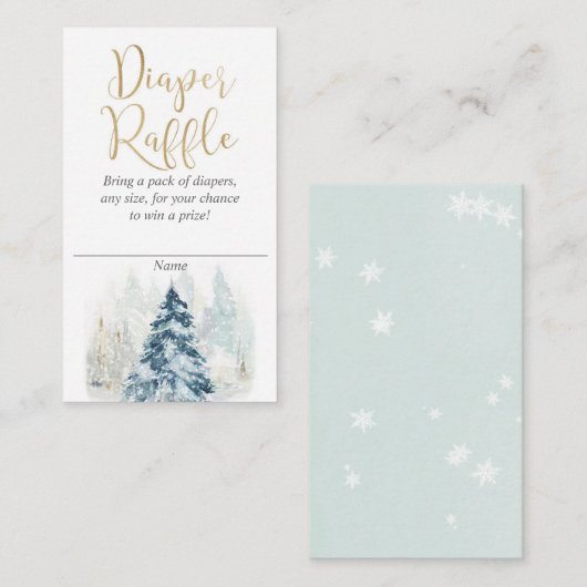 Winterkerstboom en winterkleerkaarten informatiekaartje (Voorkant / Achterkant)