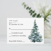 Winterkerstboom Greenerno Meal RSVP Card (Staand voorkant)