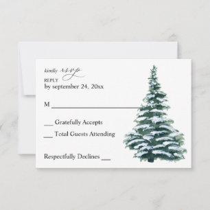 Winterkerstboom Greenerno Meal RSVP Card