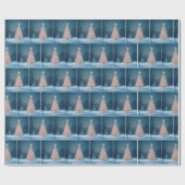 Winterkerstboom met een ster cadeaupapier (Vlak)