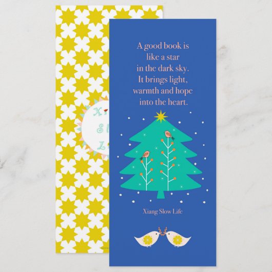 Winterkerstboom met Vogeltjes Bladwijzer (Voorkant / Achterkant)