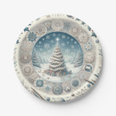 Winterkerstboom Papieren Bordje (Voorkant)
