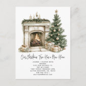 Winterkerstboom rustieke nieuwe huis Feestdagen Aankondigingskaart (Voorkant)