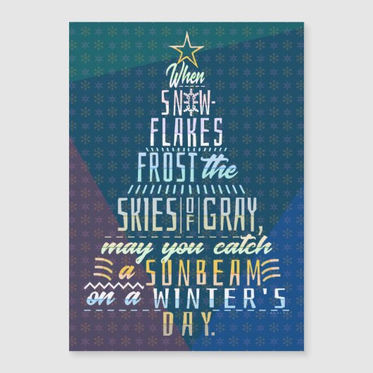 Winterkerstboom Vakantie Snowflakes gedicht (Voorkant)