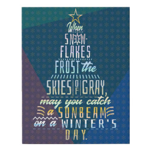 Winterkerstboom Vakantie Snowflakes gedicht Imitatie Canvas Print