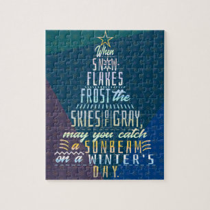 Winterkerstboom Vakantie Snowflakes gedicht Legpuzzel
