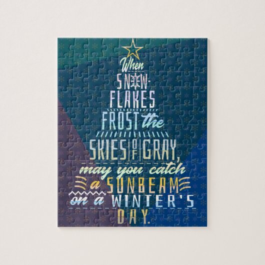 Winterkerstboom Vakantie Snowflakes gedicht Legpuzzel (Verticaal)