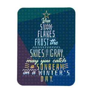 Winterkerstboom Vakantie Snowflakes gedicht Magneet