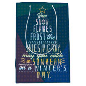 Winterkerstboom Vakantie Snowflakes gedicht Medium Cadeauzakje (Voorkant)