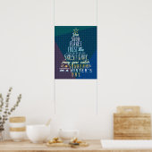 Winterkerstboom Vakantie Snowflakes gedicht Poster (Keuken)