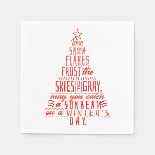 Winterkerstboom Vakantie Snowflakes gedicht Servetten (Voorkant)