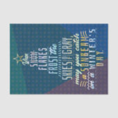 Winterkerstboom Vakantie Snowflakes gedicht Tissuepapier (Voorkant)