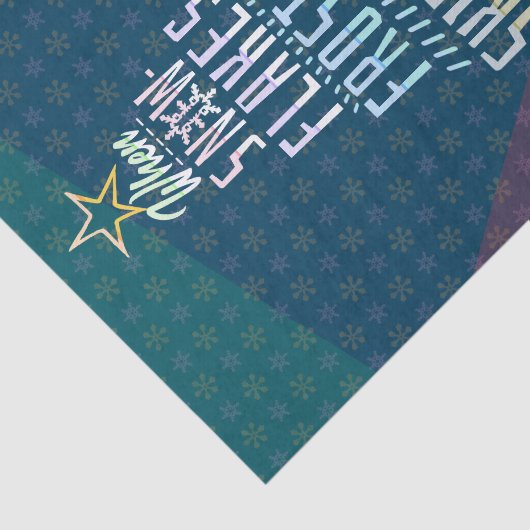 Winterkerstboom Vakantie Snowflakes gedicht Tissuepapier (Detail)