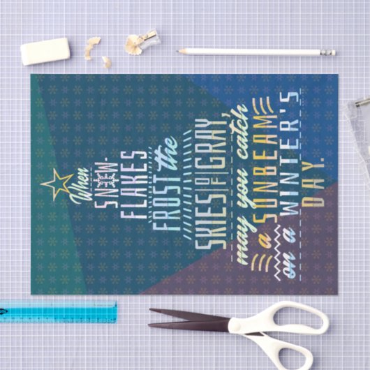 Winterkerstboom Vakantie Snowflakes gedicht Tissuepapier (Craft)