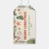 Winterkerstboom Vrolijk kerstcadeau Labels Cadeaulabel (Voorkant)