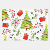 Winterkerstboom Waterverf Inpakpapier Vel (Voorkant 2)