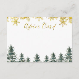 Winterkerstboomadvieskaart voor Baby shower Informatiekaartje