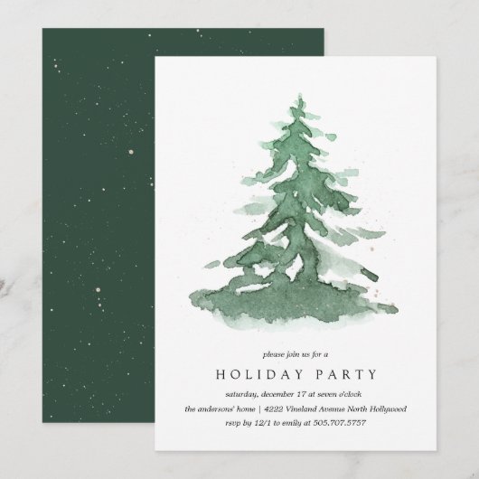 Winterkerstboomfeestdag Kaart (Voorkant / Achterkant)