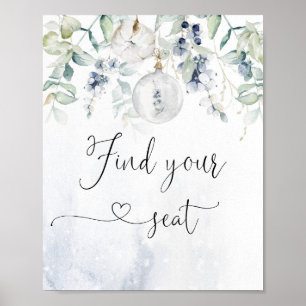 Winterkerstbubbel vind je stoel poster