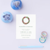 Winterkerstbudget Eenvoudig elegante bruiloft Flyer (Enkel)