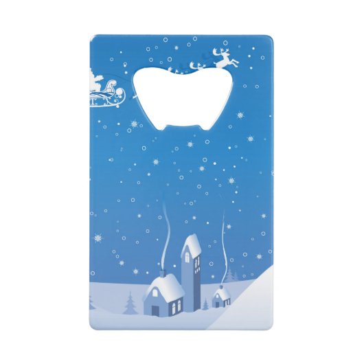 Winterkerstcreditcard Bottle Open Creditkaart Flessenopener (Voorkant)
