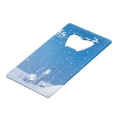 Winterkerstcreditcard Bottle Open Creditkaart Flessenopener (Voorkant Gekanteld)