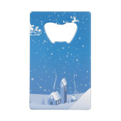 Winterkerstcreditcard Bottle Open Creditkaart Flessenopener (Achterkant)