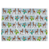 Winterkerstdeer met Holly Retro geïnspireerd Groot Cadeauzakje (Achterkant)