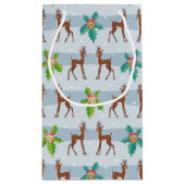 Winterkerstdeer met Holly Retro geïnspireerd Klein Cadeauzakje (Achterkant)