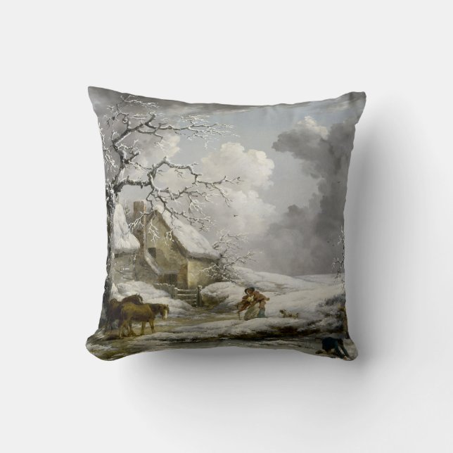  winterkerstdruk kussen (Voorkant)