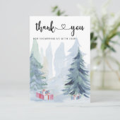 Winterkerstfeest baby shower bedankt (Staand voorkant)