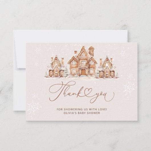 Winterkerstfeest Baby shower Hartelijk dank Kaart (Voorkant)