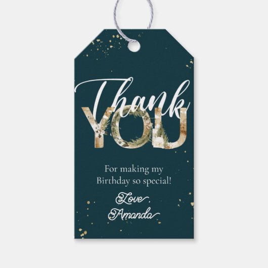 Winterkerstfeest Dacht feest Dank je Label Cadeaulabel (Voorkant)