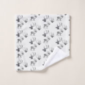 Winterkerstfeest  Der Head Antlers Patroon Bad Handdoek (Wasdoekje)