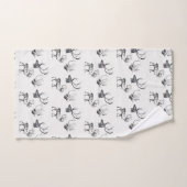 Winterkerstfeest  Der Head Antlers Patroon Bad Handdoek (Handdoek)
