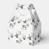 Winterkerstfeest  Der Head Antlers Patroon Bedankdoosjes (Achterkant)