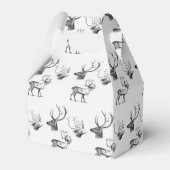 Winterkerstfeest Der Head Antlers Patroon Bedankdoosjes (Voorkant Zijde)