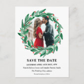 Winterkerstfeest met bruiloft, behalve de datum aankondigingskaart (Voorkant)