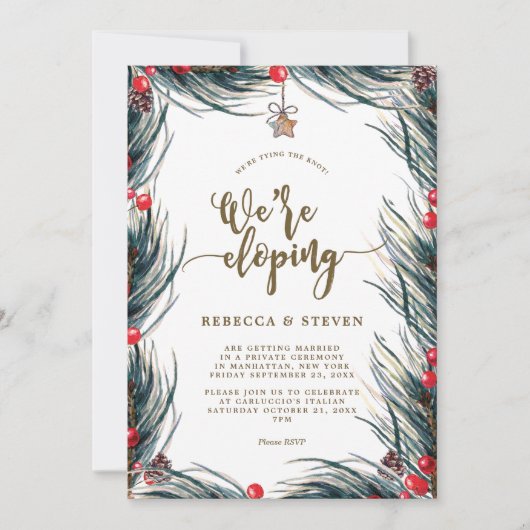 winterkerstfeest met de knot eloponnage kaart (Voorkant)