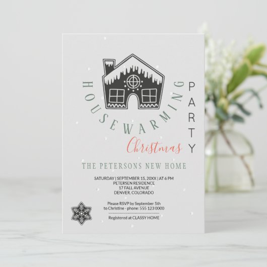 Winterkerstfeest met de opwarming kaart (Staand voorkant)