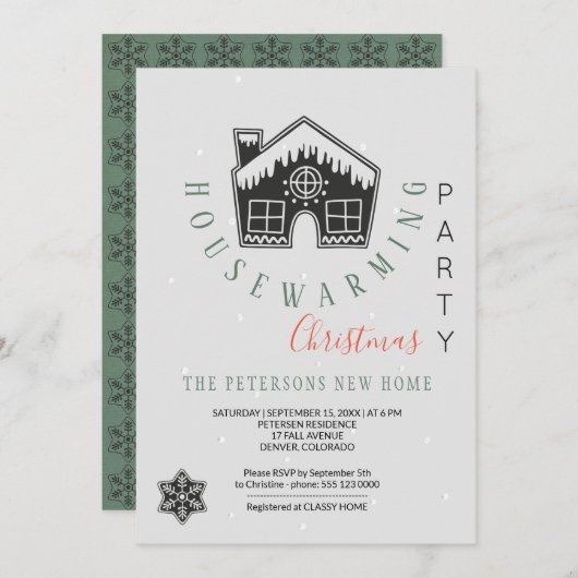 Winterkerstfeest met de opwarming kaart (Voorkant / Achterkant)