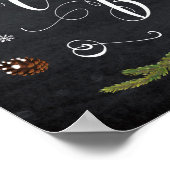 winterkerstfeest met hete cacaobaron holly poster (Hoek)